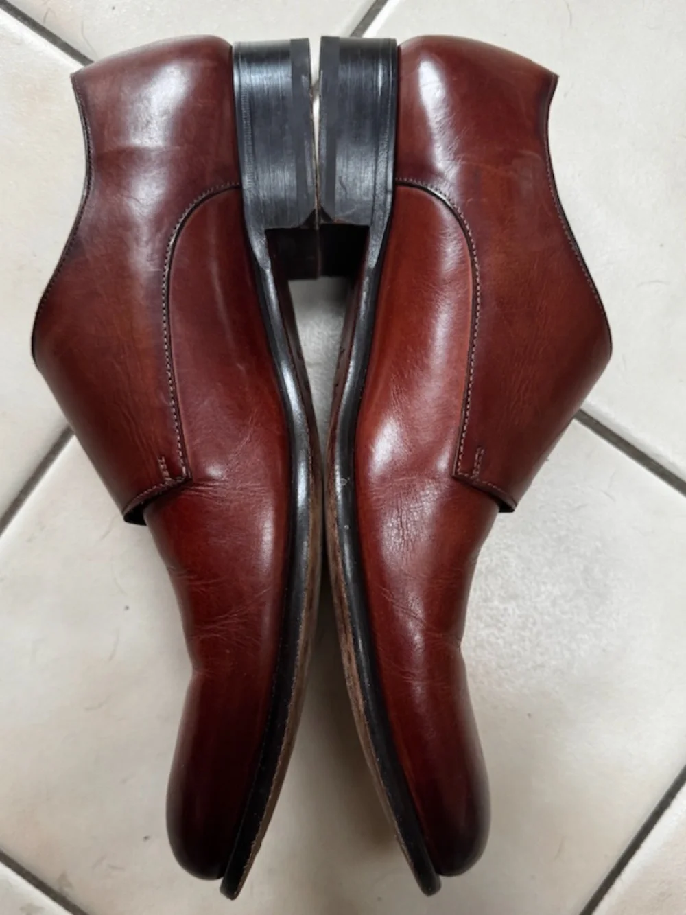 Paul Evans Double Monk Strap Brown Leather Shoes in Size 10